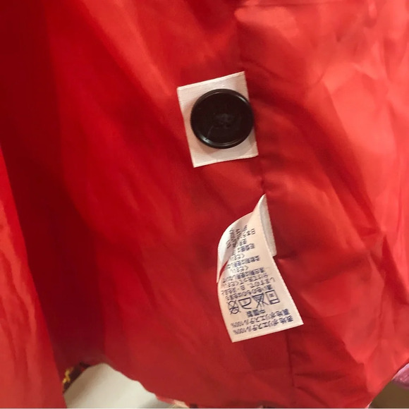 LANDS’ END Sz L Floral Buttoned Pockets Lined Knee  Length Raincoat Trenchcoat - Picture 12 of 14